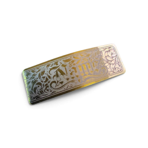 THE FLORAL STAINLESS STEEL NAME PLATE GOLD