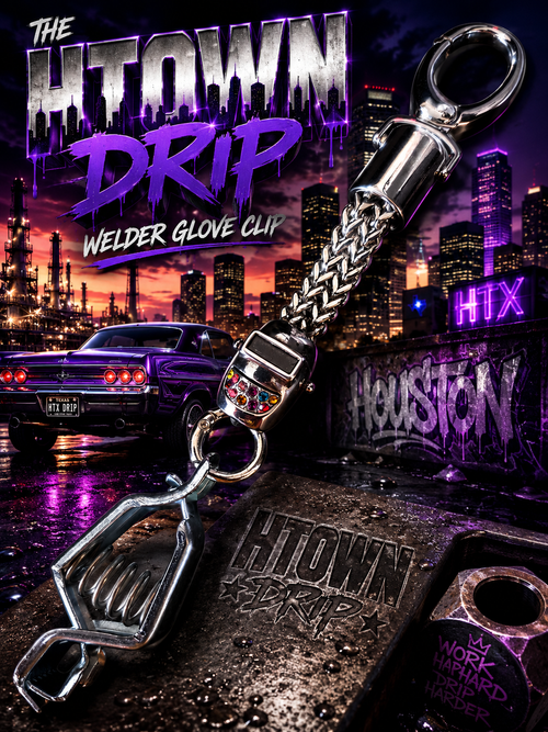 THE H TOWN DRIP WELDER GLOVE CLIP WITH SKITTLES ICED OUT GRILL