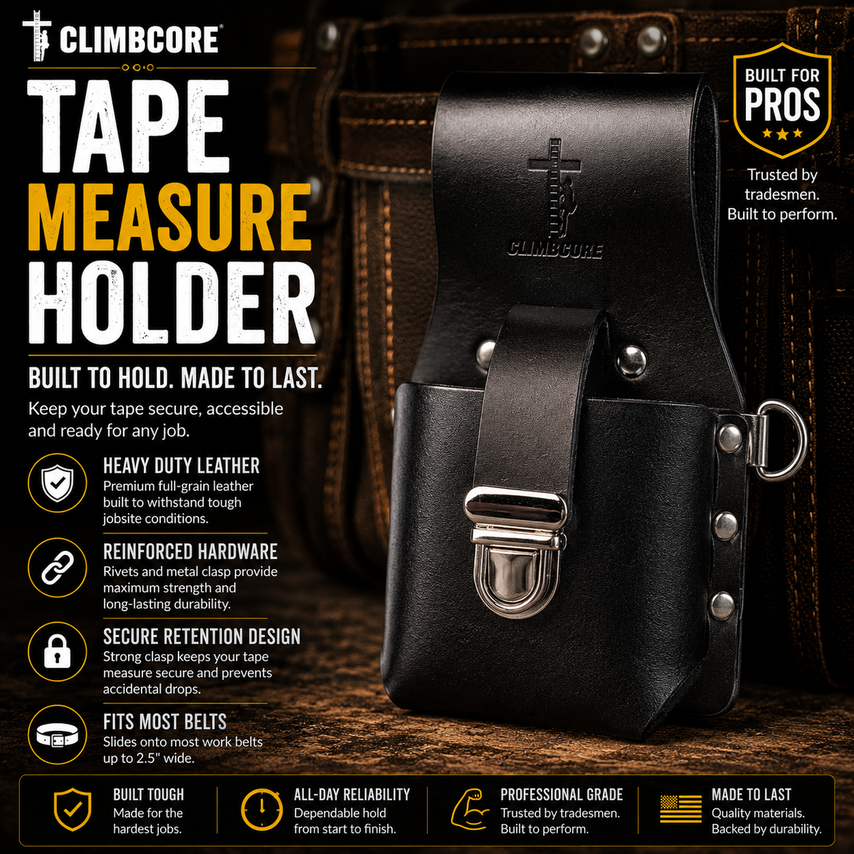 CLIMBCORE BLACK TAPE MEASURE HOLDER