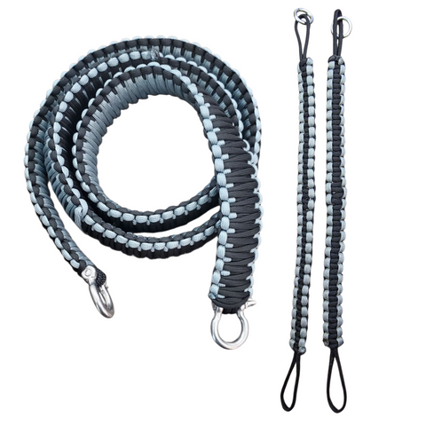 Black and Gray Paracord TOP and Bottom Strap combo