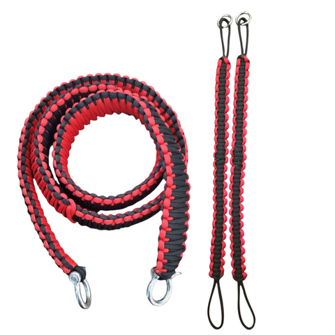 Black and Red Paracord TOP and Bottom Strap combo
