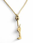 Gold Torch Pendant and Necklace SET