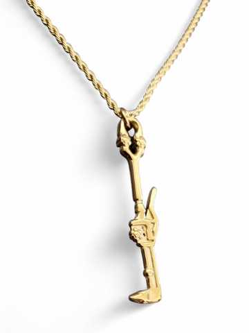Gold Torch Pendant and Necklace SET