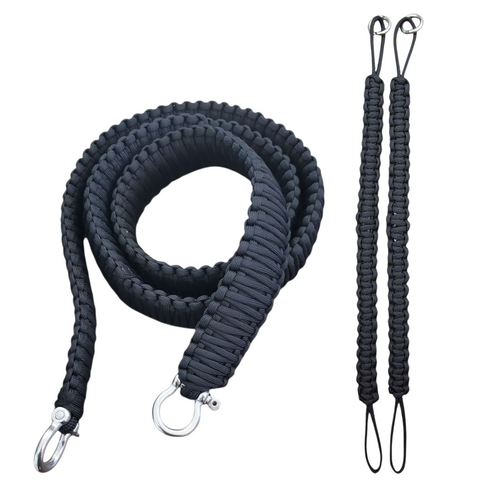 Black Paracord TOP and Bottom Strap combo