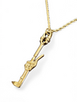Gold Torch Pendant and Necklace SET