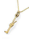 Gold Torch Pendant and Necklace SET