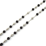 STAINLESS STEEL ROSARY BLACK AND SILVER