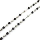 STAINLESS STEEL ROSARY BLACK AND SILVER
