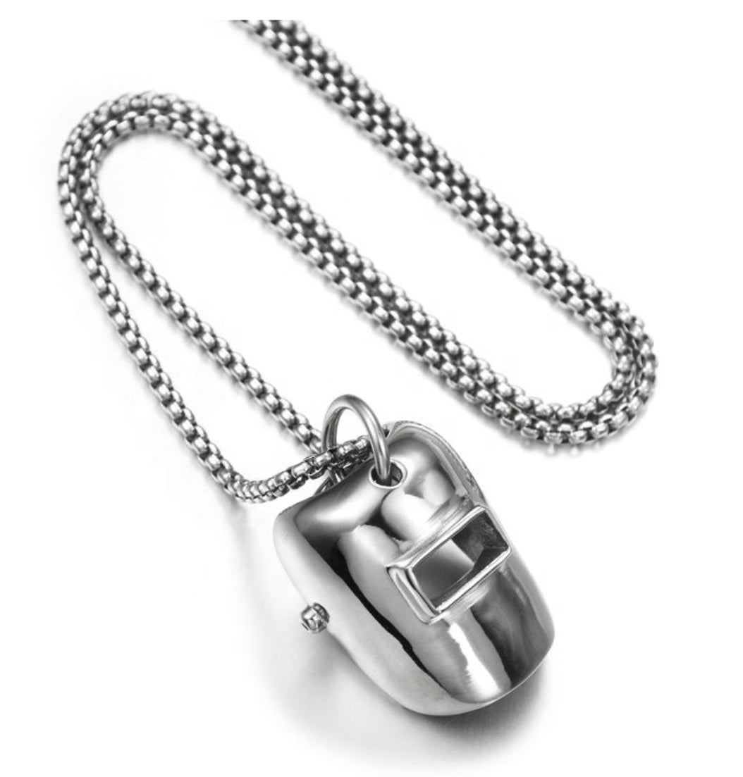 Welding Hood Pendant and Necklace SET