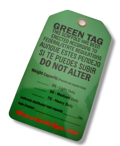 GREEN SCAFFOLD TAG! STICKER